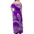 Hawaii Off Shoulder Long Dress Hawaiian Tribal Honu Purple Version LT14 - Polynesian Pride