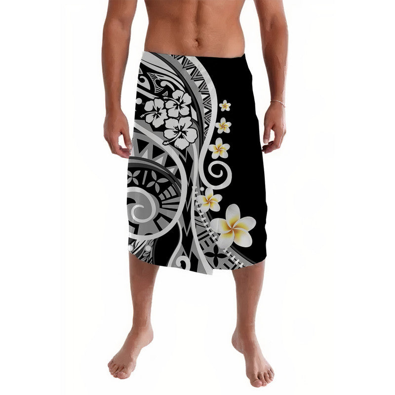 Plumeria Polynesian Lavalava Trending Black LT6 Black - Polynesian Pride