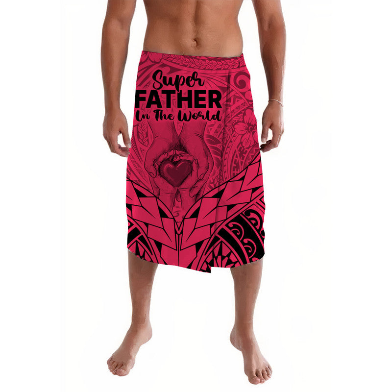 Polynesian Fathers Day Gift For Dad Lavalava Super Father In The World Pink Polynesian Pattern LT9 Pink - Polynesian Pride