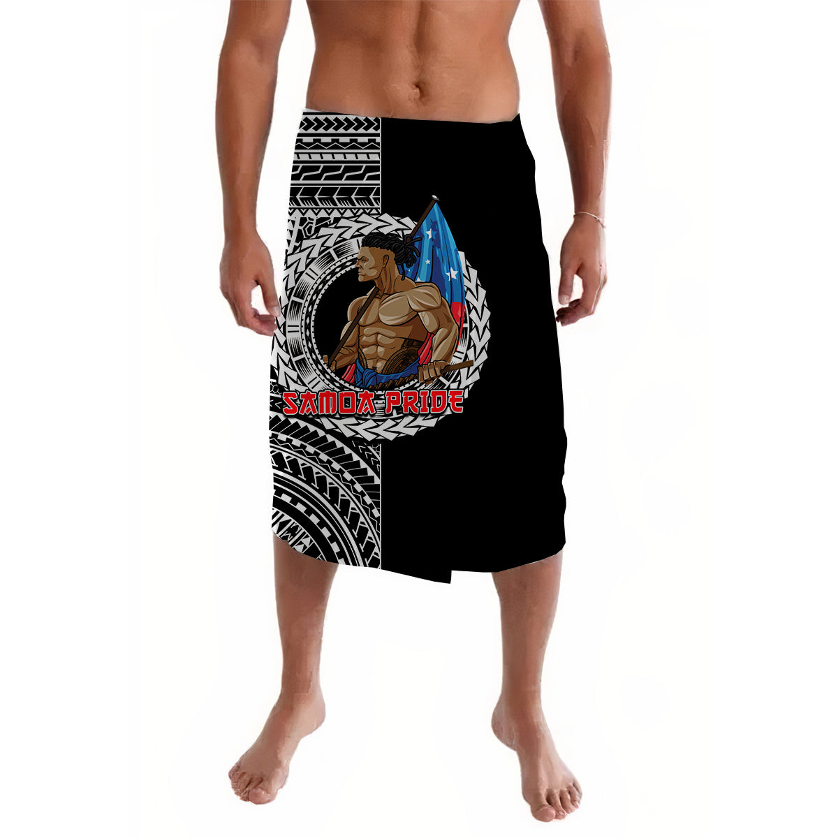 Samoa Pride Lavalava Polynesian Patterns Black LT6 Black - Polynesian Pride