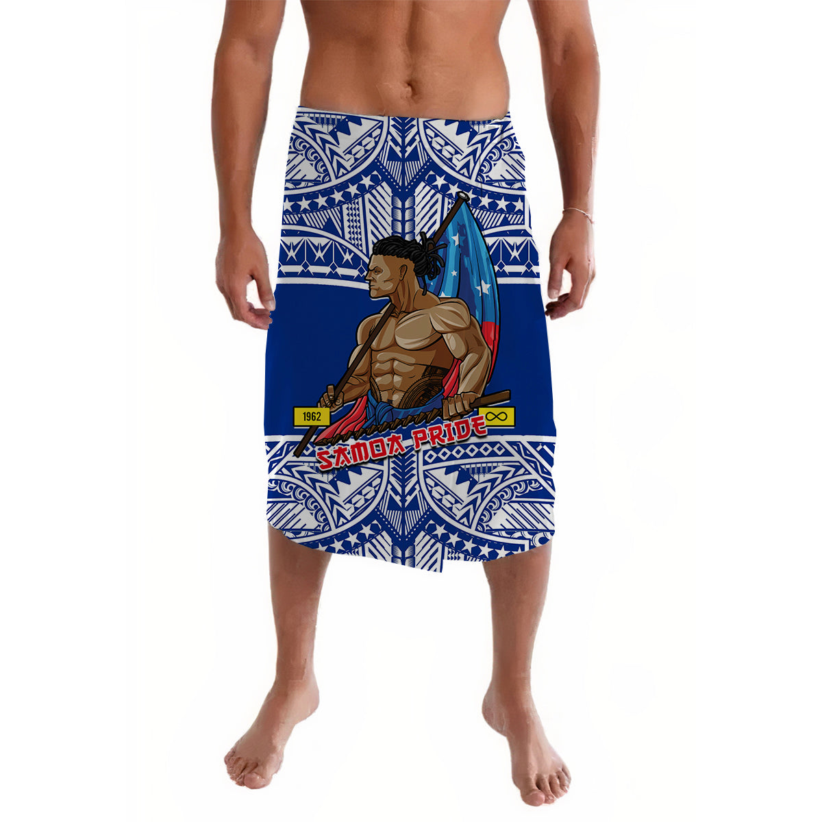 Samoa Pride Lavalava Tribal Patterns Blue LT6 Blue - Polynesian Pride