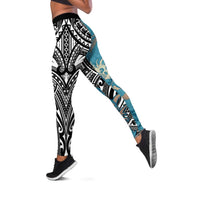 Polynesia Dragon Tattoo Leggings - Tribal Fire Pattern LT05