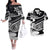 Polynesian Tribal Couples Matching Outfits Combo Long Sleeve Dress And Hawaiian Shirt Black LT6 Black - Polynesian Pride