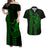 Polynesian Matching Clothes For Couples Hawaiian Warrior and Aloha Girl With Hammerhead Shark Tattoos Green LT6 Green - Polynesian Pride