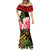 Tribal Polynesian Bodycon Mermaid Dress Hibiscus Flower Women Red - Polynesian Pride