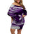 Polynesian Tribal Off Shoulder Short Dress Purple LT6 Women Purple - Polynesian Pride