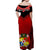 Personalised Tonga Heilala Flowers Off Shoulder Long Dress Tongan Ngatu Black Special Verison LT14 - Polynesian Pride