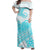 Polynesian Tribal Tattoo Retro Couple Off Long Dress and Hawaiian Shirt Aqua Screen Color LT9 - Polynesian Pride