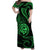 Polynesian Pride Guam With Polynesian Tribal Tattoo and Coat of Arms Off Shoulder Long Dress Green Version LT9 - Polynesian Pride