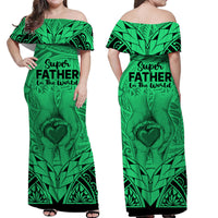 Polynesian Father's Day Gift For Dad Matching Dress and Hawaiian Shirt Super Father In The World Green Polynesian Pattern LT9 - Polynesian Pride