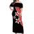 Polynesian Off Shoulder Long Dress With Plumeria Flower Red LT6 Women Red - Polynesian Pride