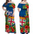 Fiji Islands Off Shoulder Long Dress Tropical Flowers and Tapa Pattern LT9 Women Blue - Polynesian Pride