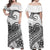 Polynesian Tribal Tattoo Retro Off Shoulder Long Dress Black Screen Color LT9 Women Black - Polynesian Pride