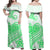 Polynesian Tribal Tattoo Retro Off Shoulder Long Dress Green Screen Color LT9 Women Green - Polynesian Pride