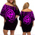 Polynesian Pride Guam With Polynesian Tribal Tattoo and Coat of Arms Off Shoulder Short Dress Purple Version LT9 Women Purple - Polynesian Pride