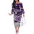 Polynesian Tribal Off Shoulder Long Sleeves Dress Purple LT6 Women Purple - Polynesian Pride