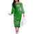 Hawaii Summer Couples Matching Outfits Combo Long Sleeve Dress Mix Polynesian Green LT6 - Polynesian Pride