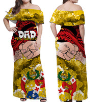 Dads Day Tonga Matching Dress and Hawaiian Shirt Idea Dad Ofa lahi atu Polynesian Flowers Tribal LT9 - Polynesian Pride