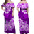 Polynesian Floral Tribal Off Shoulder Long Dress Purple LT9 Women Purple - Polynesian Pride