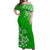 Hawaii Summer Matching Dress and Hawaiian Shirt Mix Polynesian Green LT6 No Shirt Green - Polynesian Pride