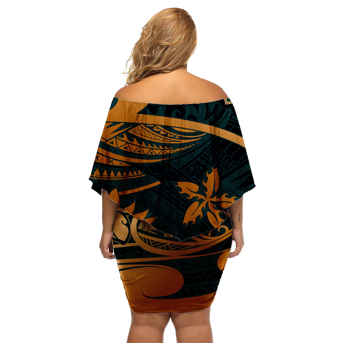 Polynesian Tribal Off Shoulder Short Dress LT6 - Polynesian Pride