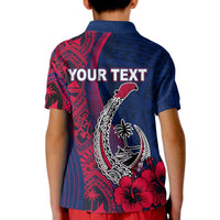 Custom Guam Fish Hook Polo Shirt KID Flag Color Style LT6 - Polynesian Pride