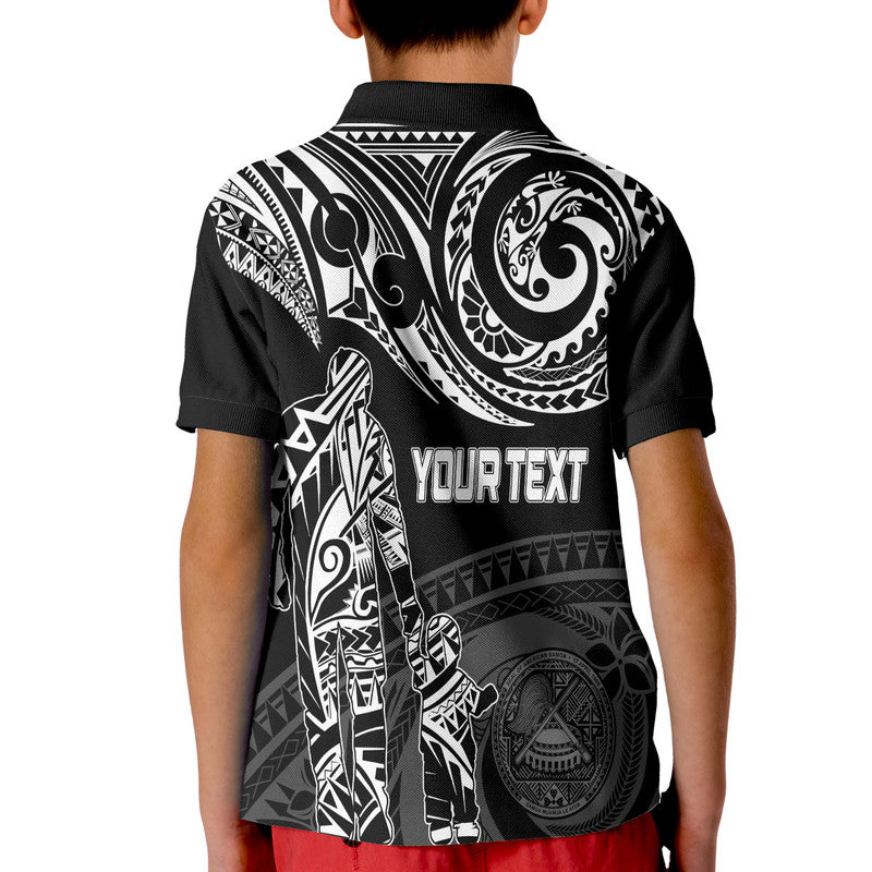 Personalised Polynesian Father's Day Polo Shirt KID Dad & Kid - American Samoa LT7 - Polynesian Pride