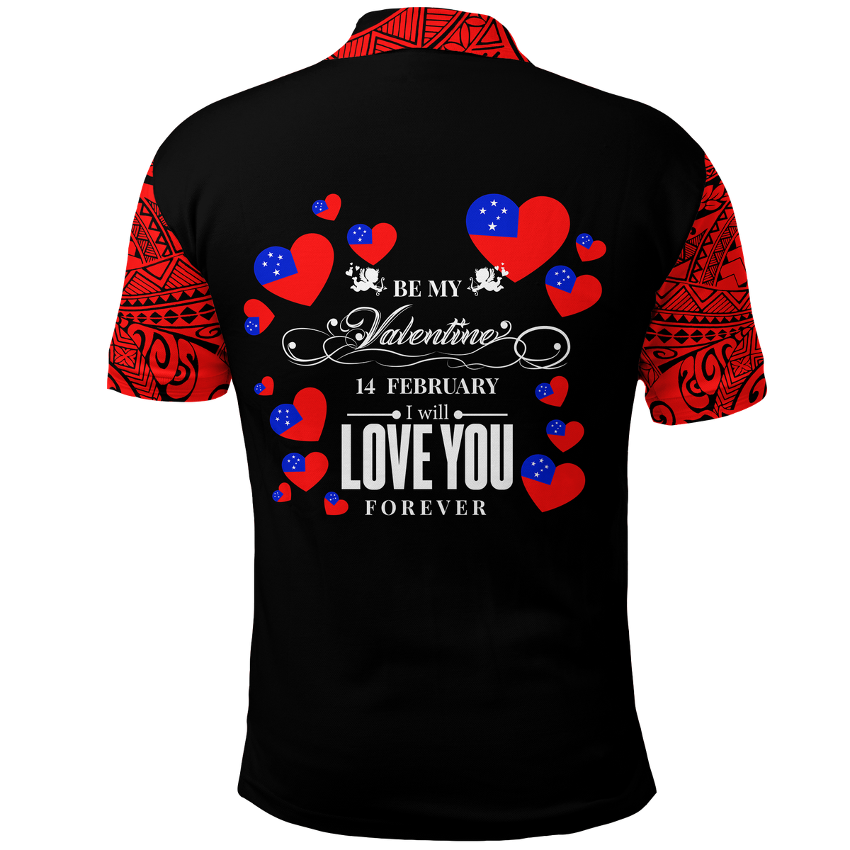 Samoa Valentine Day Couple Polo Shirt LT2 - Polynesian Pride