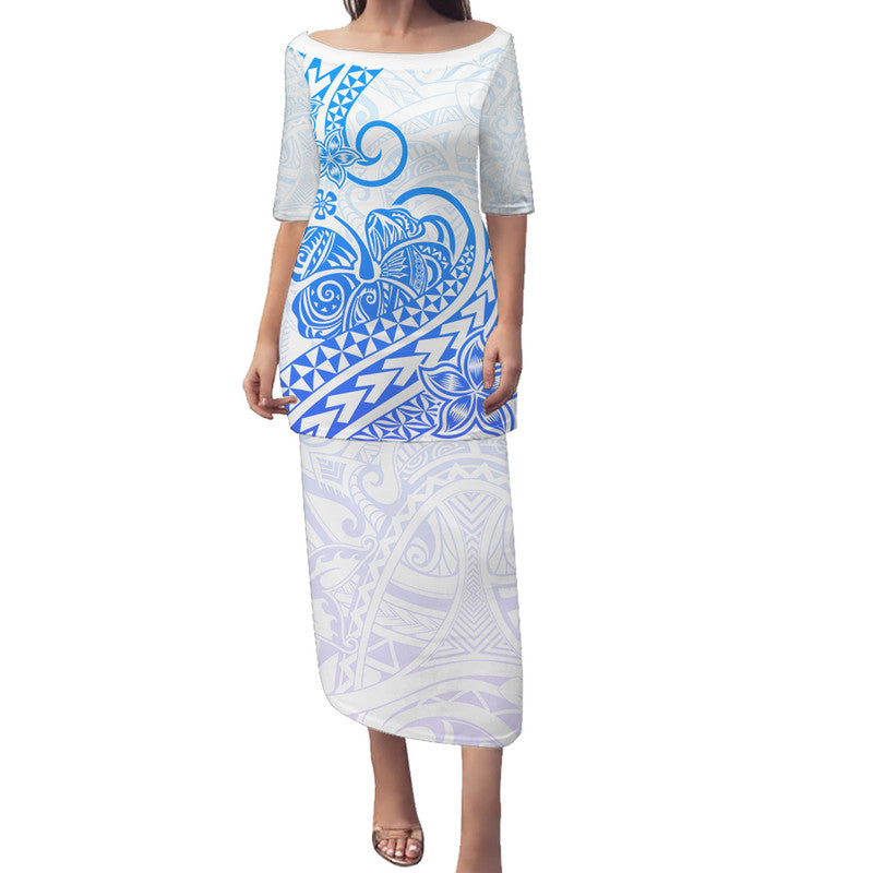 Polynesian Tribal Tattoo Retro Puletasi Dress Gradient 04 Screen Color LT9 - Polynesian Pride