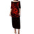 Polynesian Pride Guam With Polynesian Tribal Tattoo and Coat of Arms Puletasi Dress Red Version LT9 - Polynesian Pride