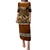 Personalised Tonga Independence Day Puletaha Dress Ngatu Tapa Style LT7 Long Dress Brown - Polynesian Pride