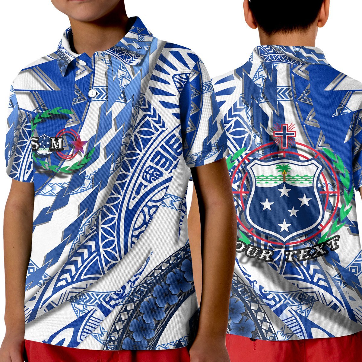 Custom Samoa T Shirt Artsy Style White LT9 Kid White - Polynesian Pride