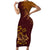 Hawaii Summer Couples Matching Outfits Combo Bodycon Dress And Hawaii Shirt Mix Polynesian Brown LT6 No Shirt - Polynesian Pride