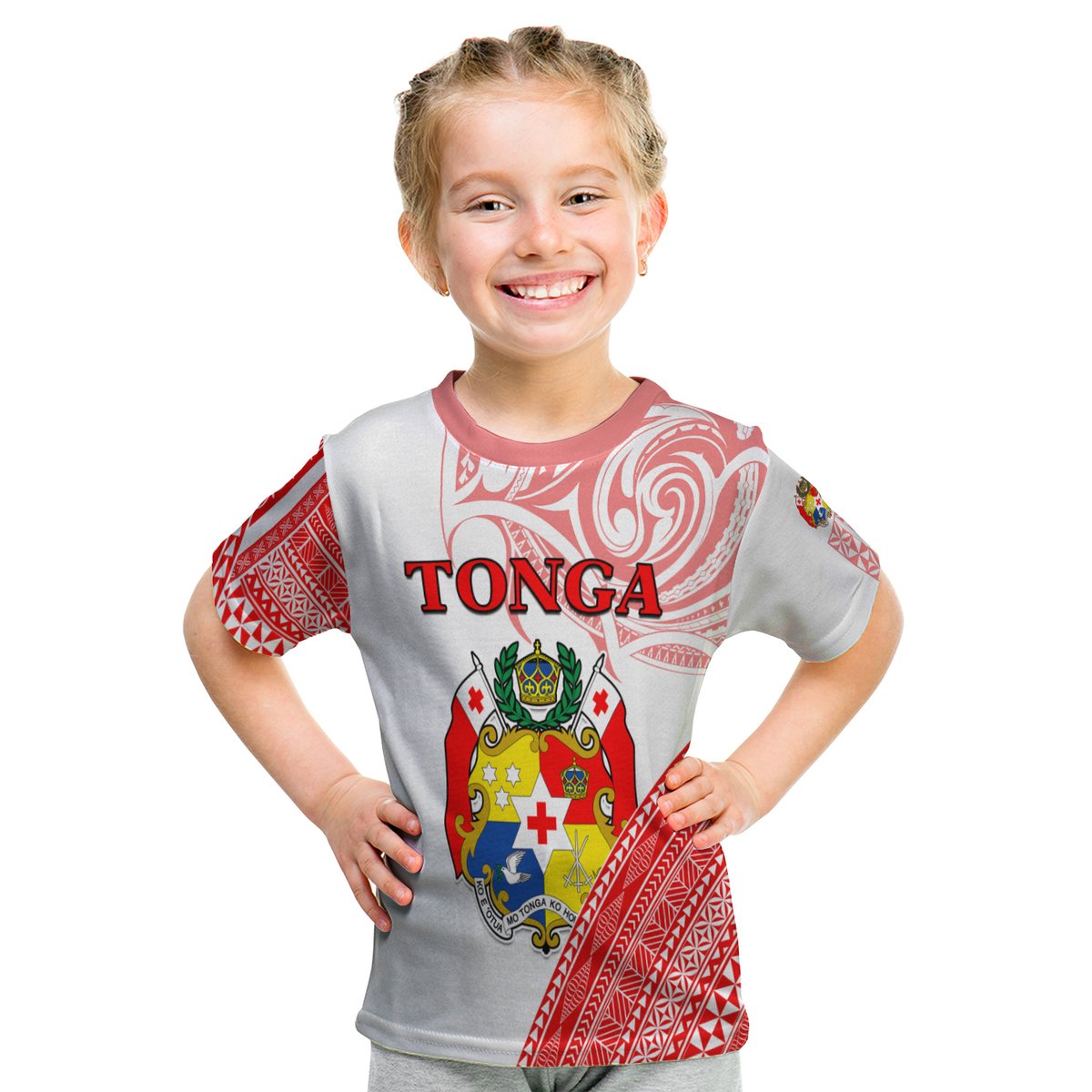 Tonga T Shirt Kid Tongan Pattern Blithesome LT13 Youth XL Size14 - Polynesian Pride