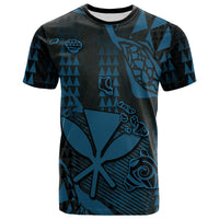 Custom Hawaii Kanaka Map T Shirt Blue Style LT6 Unisex Blue - Polynesian Pride
