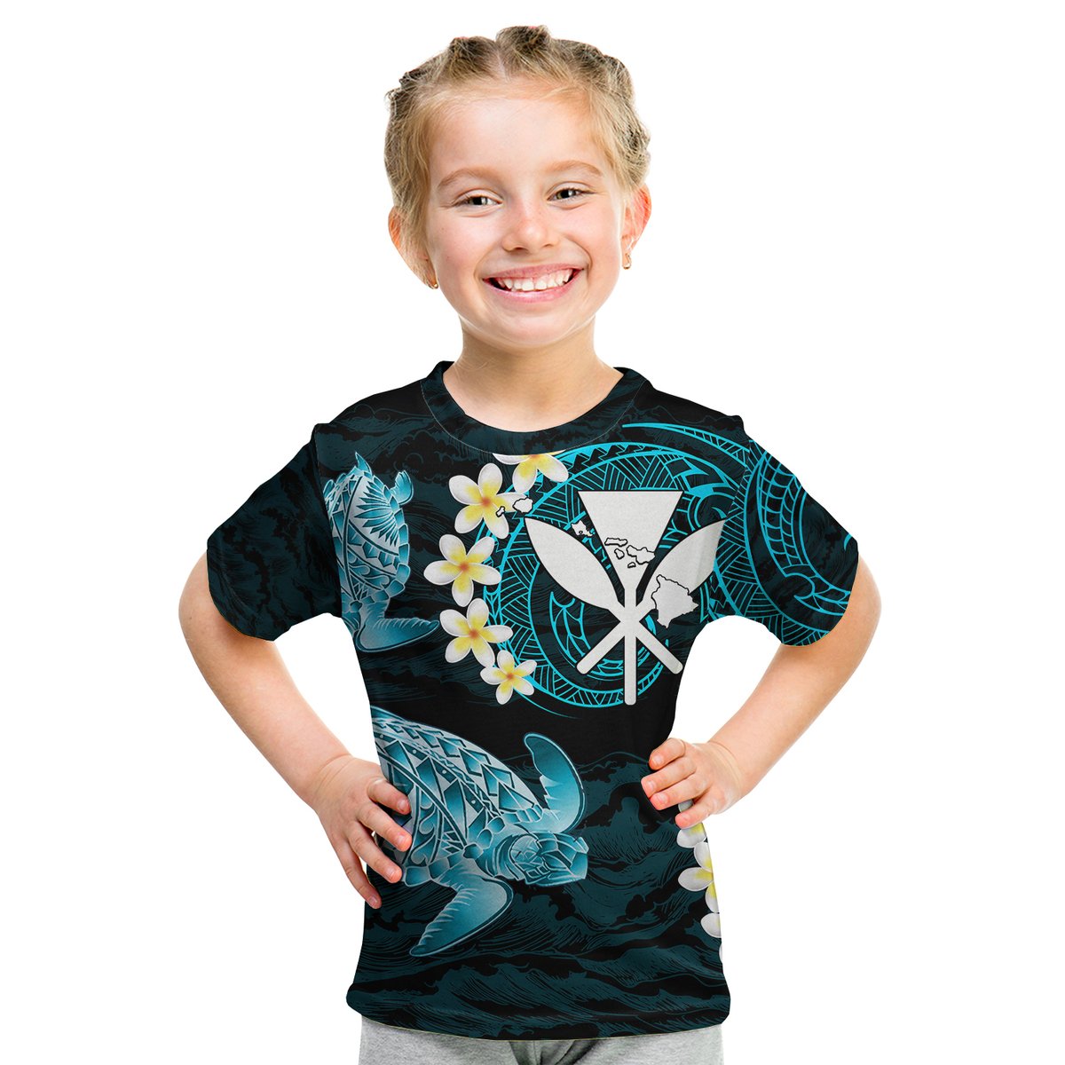 Hawaii Kanaka Turtle t Shirt KID Style No.3 LT6 Youth XL Size14 - Polynesian Pride