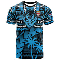 Custom Fiji Rugby T Shirt Go Fijian Tapa Arty with World Cup Vibe LT9 Black - Polynesian Pride