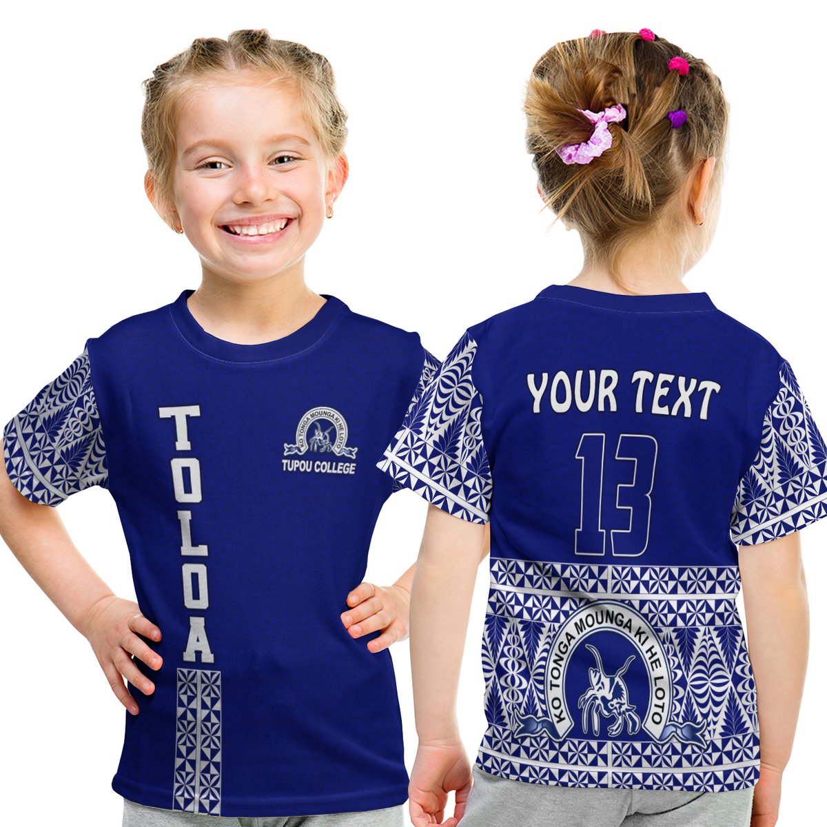 (Custom Personalised) Toloa T Shirt Kid Tupou College Tonga Pattern LT13 Youth XL Size14 - Polynesian Pride