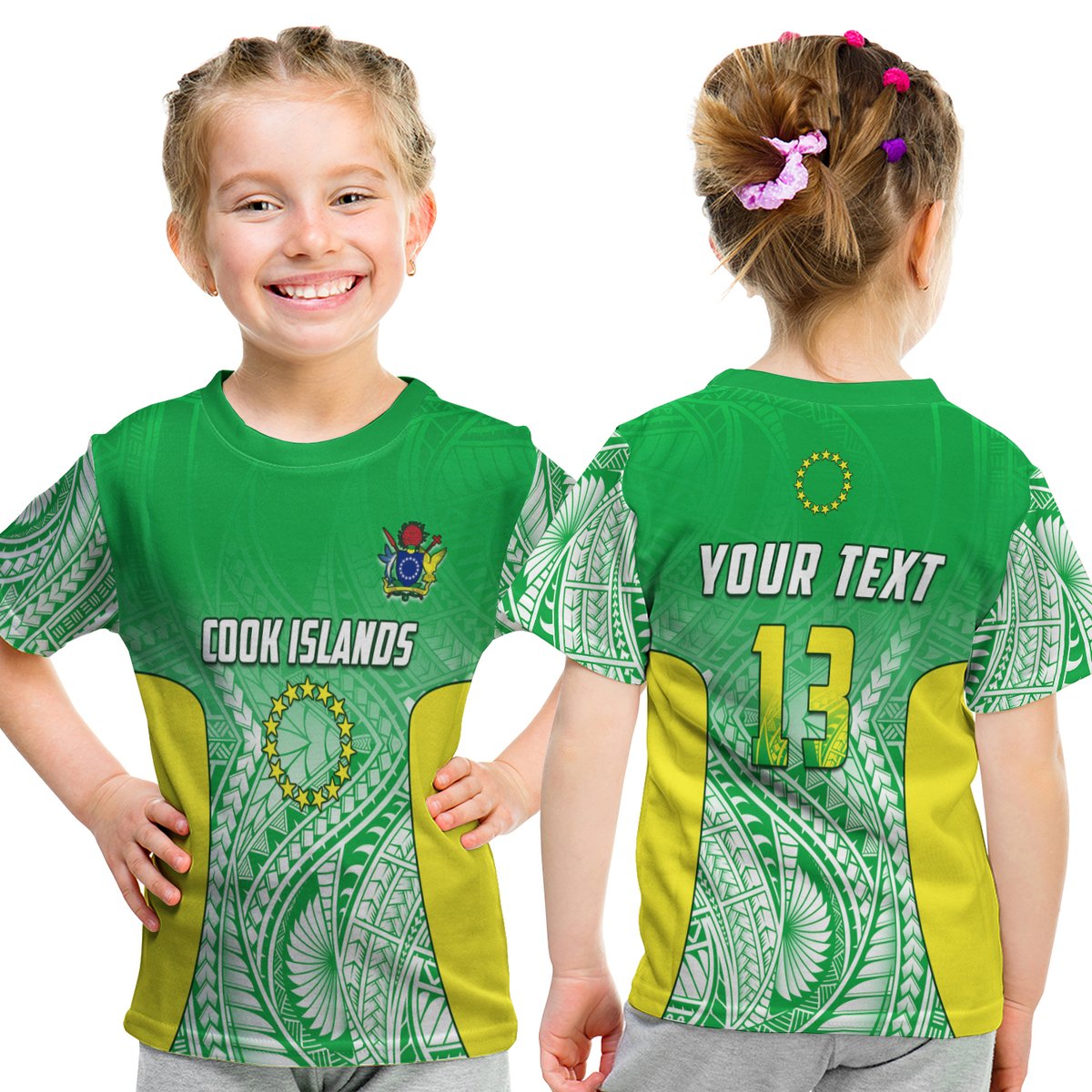 (Custom Text And Number) Cook Islands T Shirt Kid Pattern Be Unique LT13 Youth XL Size14 - Polynesian Pride