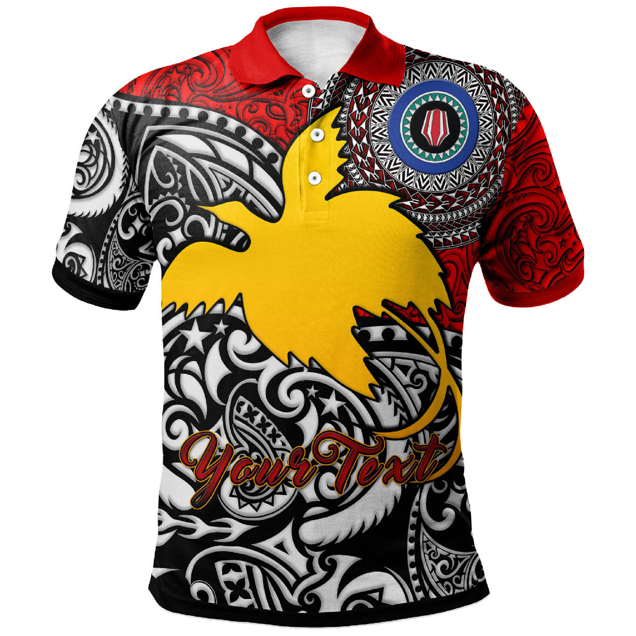 Papua New Guinea Polo Shirt Custom Bougainville Of Papua New Guinea With Polynesian Patterns Polo Shirt