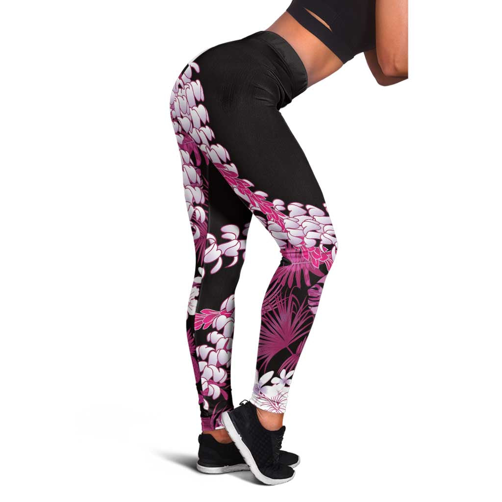 Akala Aloha Hawaii Lei Leggings Tropical Flowers Elegant Vibe - Polynesian Pride