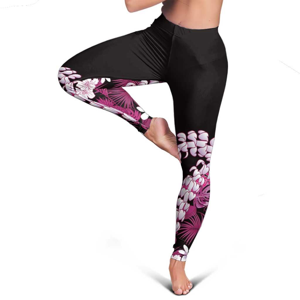 Akala Aloha Hawaii Lei Leggings Tropical Flowers Elegant Vibe - Polynesian Pride