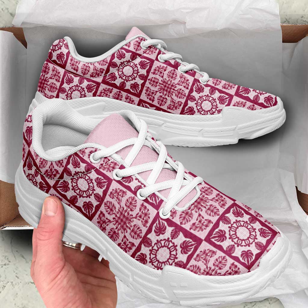 Akala Palaka Quilt Hawaii Chunky Sneakers Hawaiian Tropical Monstera Sea Turtle