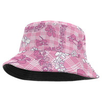 Alaka Aloha Hawaii Bucket Hat Plumeria Lei With Palaka Motif - Polynesian Pride