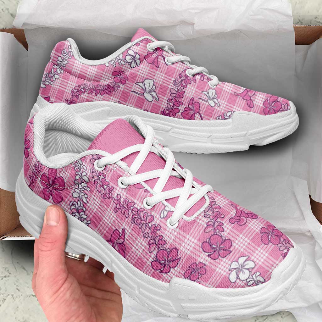 Alaka Aloha Hawaii Chunky Sneakers Plumeria Lei With Palaka Motif - Polynesian Pride