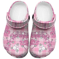 Alaka Aloha Hawaii Clogs Shoes Plumeria Lei With Palaka Motif - Polynesian Pride