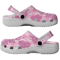 Alaka Aloha Hawaii Clogs Shoes Plumeria Lei With Palaka Motif - Polynesian Pride