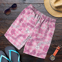 Alaka Aloha Hawaii Shorts for Men Plumeria Lei With Palaka Motif - Polynesian Pride