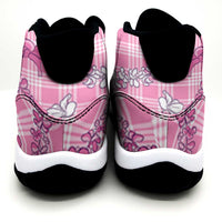 Alaka Aloha Hawaii Sneakers J11 Plumeria Lei With Palaka Motif - Polynesian Pride