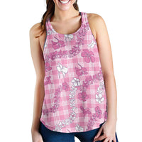 Alaka Aloha Hawaii Women Racerback Tank Plumeria Lei With Palaka Motif - Polynesian Pride